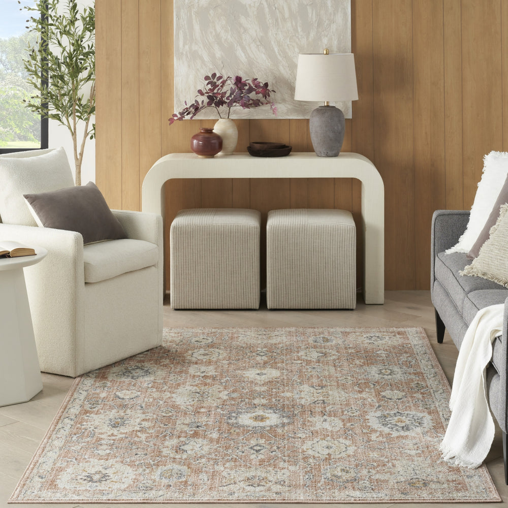 Nourison Oushak Home OUS01 Rust Area Rug Room Image Feature