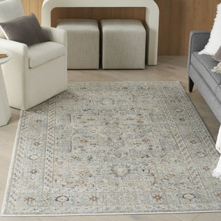 Nourison Oushak Home OUS02 Light Grey Area Rug Corner Image