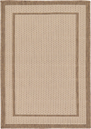 Unique Loom Outdoor Border T-KOZA-20413A Beige Area Rug 8' X 11' 4'' Main Image