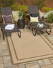 Unique Loom Outdoor Border T-KOZA-20413A Beige Area Rug 8' X 11' 4'' Lifestyle Image