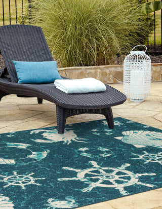 Unique Loom Outdoor Coastal OWE-CSTL4 Navy Blue Area Rug