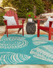 Unique Loom Outdoor Coastal OWE-CSTL8 Teal Area Rug