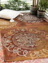 Unique Loom Outdoor Modern OWE-EDEN-117 Rust Red Area Rug 2' X 6' 1'' Runner Lifestyle Image Feature