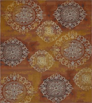 Unique Loom Outdoor Modern OWE-EDEN-117 Rust Red Area Rug