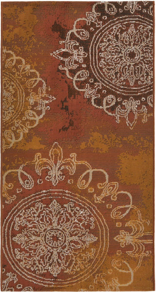 Unique Loom Outdoor Modern OWE-EDEN-117 Rust Red Area Rug