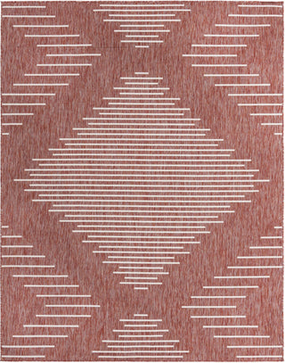 Unique Loom Outdoor Modern T-KZOD26 Rust Red Area Rug