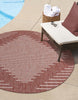 Unique Loom Outdoor Modern T-KZOD26 Rust Red Area Rug