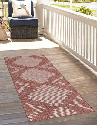 Unique Loom Outdoor Modern T-KZOD26 Rust Red Area Rug