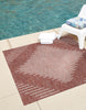 Unique Loom Outdoor Modern T-KZOD26 Rust Red Area Rug