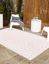 Unique Loom Outdoor Safari T-KZOD6 Pink Ivory Area Rug