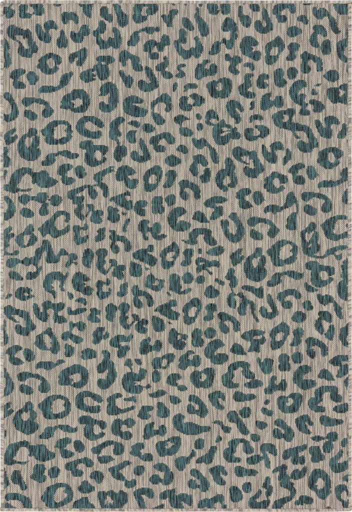 Unique Loom Outdoor Safari T-KZOD6 Teal Area Rug