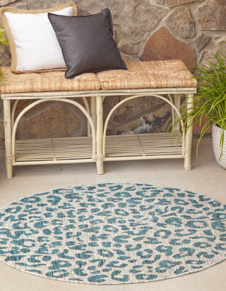 Unique Loom Outdoor Safari T-KZOD6 Teal Area Rug