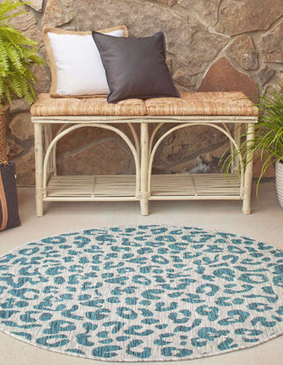 Unique Loom Outdoor Safari T-KZOD6 Teal Area Rug