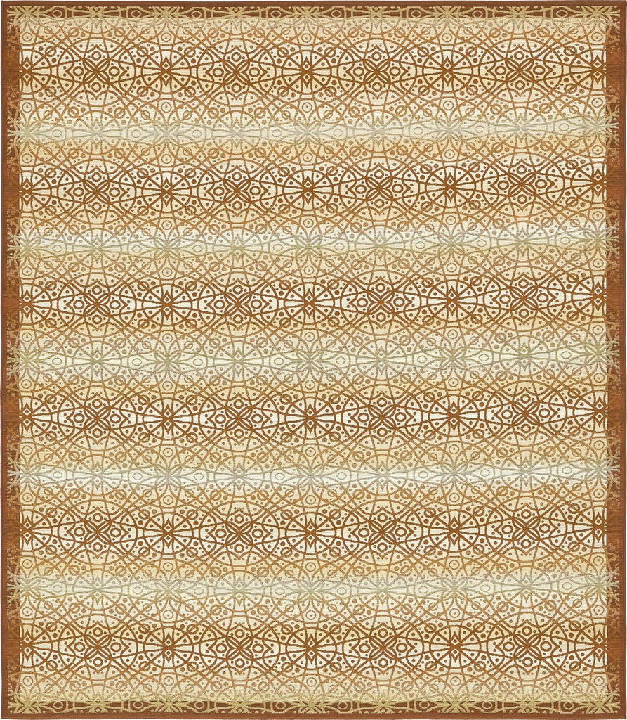 Unique Loom Outdoor Trellis OWE-EDEN-326 Beige and Terracotta Area Rug