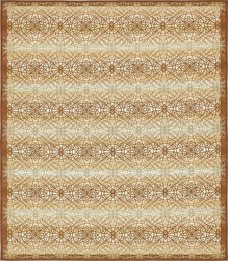 Unique Loom Outdoor Trellis OWE-EDEN-326 Beige and Terracotta Area Rug