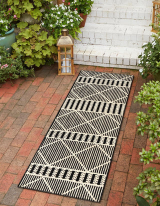 Unique Loom Outdoor Trellis OWE-EDEN-553 Black Area Rug