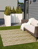 Unique Loom Outdoor Trellis OWE-EDEN-553 Green Area Rug 2' X 6' Runner Lifestyle Image Feature