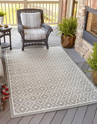 Unique Loom Outdoor Trellis OWE-OTRS1 Gray Area Rug