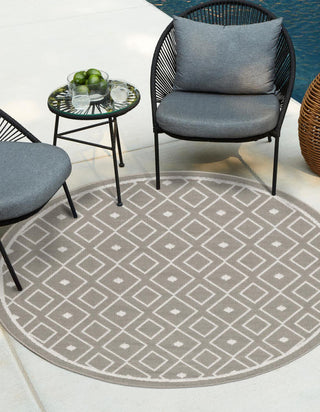 Unique Loom Outdoor Trellis OWE-OTRS1 Gray Area Rug