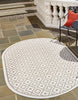 Unique Loom Outdoor Trellis OWE-OTRS1 Ivory Area Rug 7' 10'' X 10' Lifestyle Image Feature