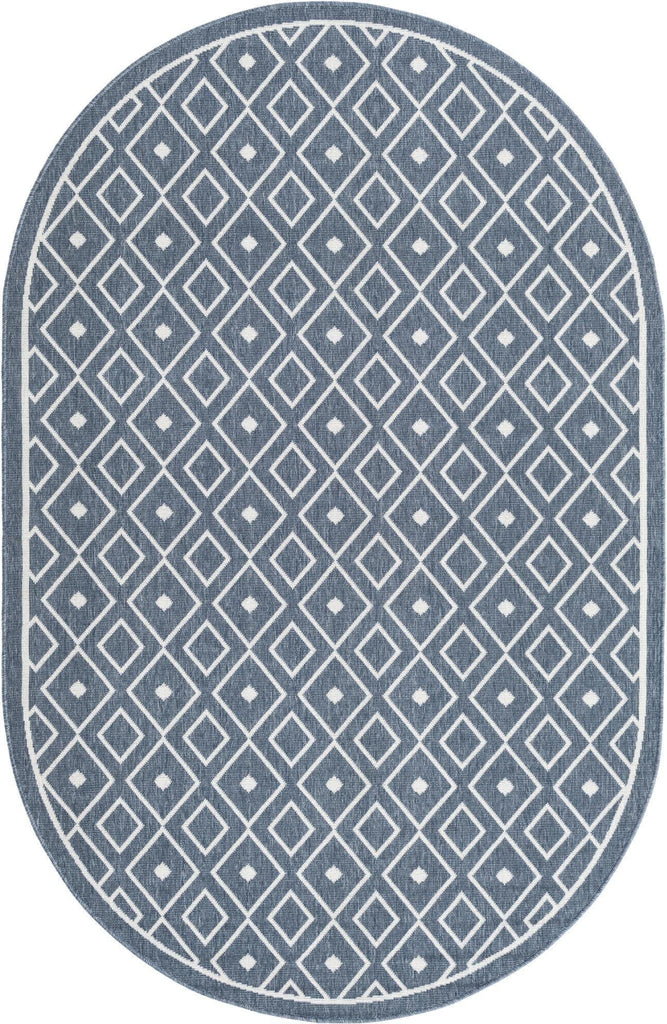 Unique Loom Outdoor Trellis OWE-OTRS1 Navy Blue Area Rug