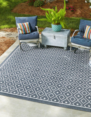 Unique Loom Outdoor Trellis OWE-OTRS1 Navy Blue Area Rug