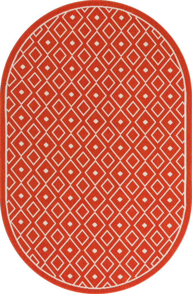 Unique Loom Outdoor Trellis OWE-OTRS1 Rust Red Area Rug