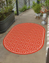 Unique Loom Outdoor Trellis OWE-OTRS1 Rust Red Area Rug 7' 10'' X 10' Lifestyle Image Feature