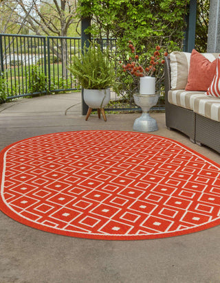 Unique Loom Outdoor Trellis OWE-OTRS1 Rust Red Area Rug