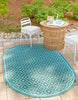 Unique Loom Outdoor Trellis OWE-OTRS1 Teal Area Rug 7' 10'' X 10' Lifestyle Image Feature