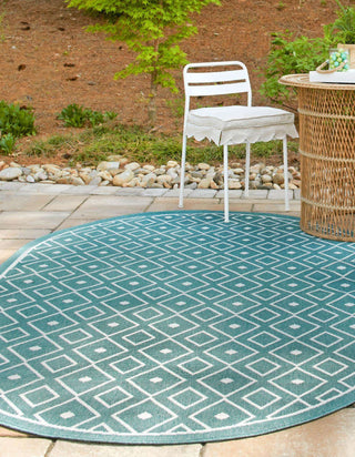 Unique Loom Outdoor Trellis OWE-OTRS1 Teal Area Rug