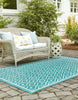 Unique Loom Outdoor Trellis OWE-OTRS1 Teal Area Rug