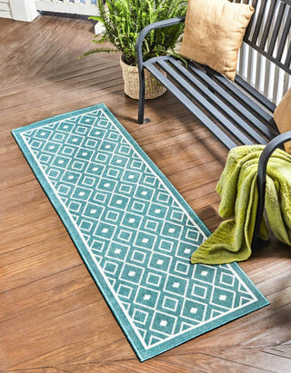 Unique Loom Outdoor Trellis OWE-OTRS1 Teal Area Rug