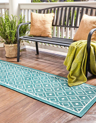 Unique Loom Outdoor Trellis OWE-OTRS1 Teal Area Rug