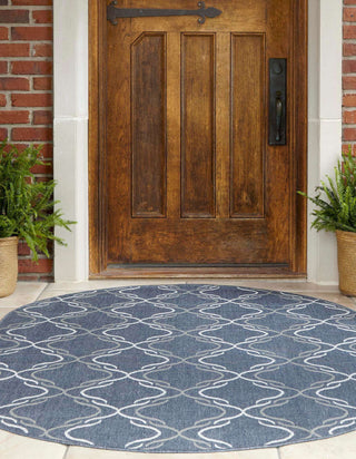 Unique Loom Outdoor Trellis OWE-OTRS2 Navy Blue Area Rug