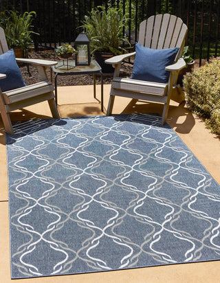 Unique Loom Outdoor Trellis OWE-OTRS2 Navy Blue Area Rug