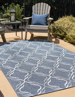 Unique Loom Outdoor Trellis OWE-OTRS2 Navy Blue Area Rug