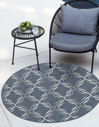 Unique Loom Outdoor Trellis OWE-OTRS2 Navy Blue Area Rug