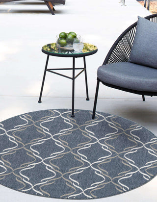 Unique Loom Outdoor Trellis OWE-OTRS2 Navy Blue Area Rug