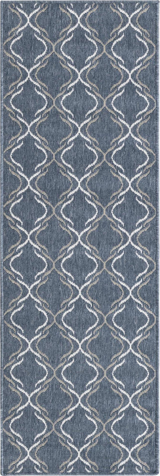 Unique Loom Outdoor Trellis OWE-OTRS2 Navy Blue Area Rug