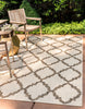 Unique Loom Outdoor Trellis T-KOZA-20423A Beige Area Rug 6' 1'' X 6' 1'' Round Lifestyle Image Feature