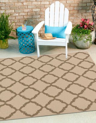 Unique Loom Outdoor Trellis T-KOZA-20423A Beige Area Rug