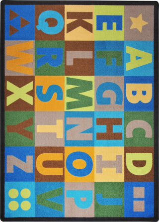 Joy Carpets Kid Essentials Oversize Alphabet Earthtone Area Rug