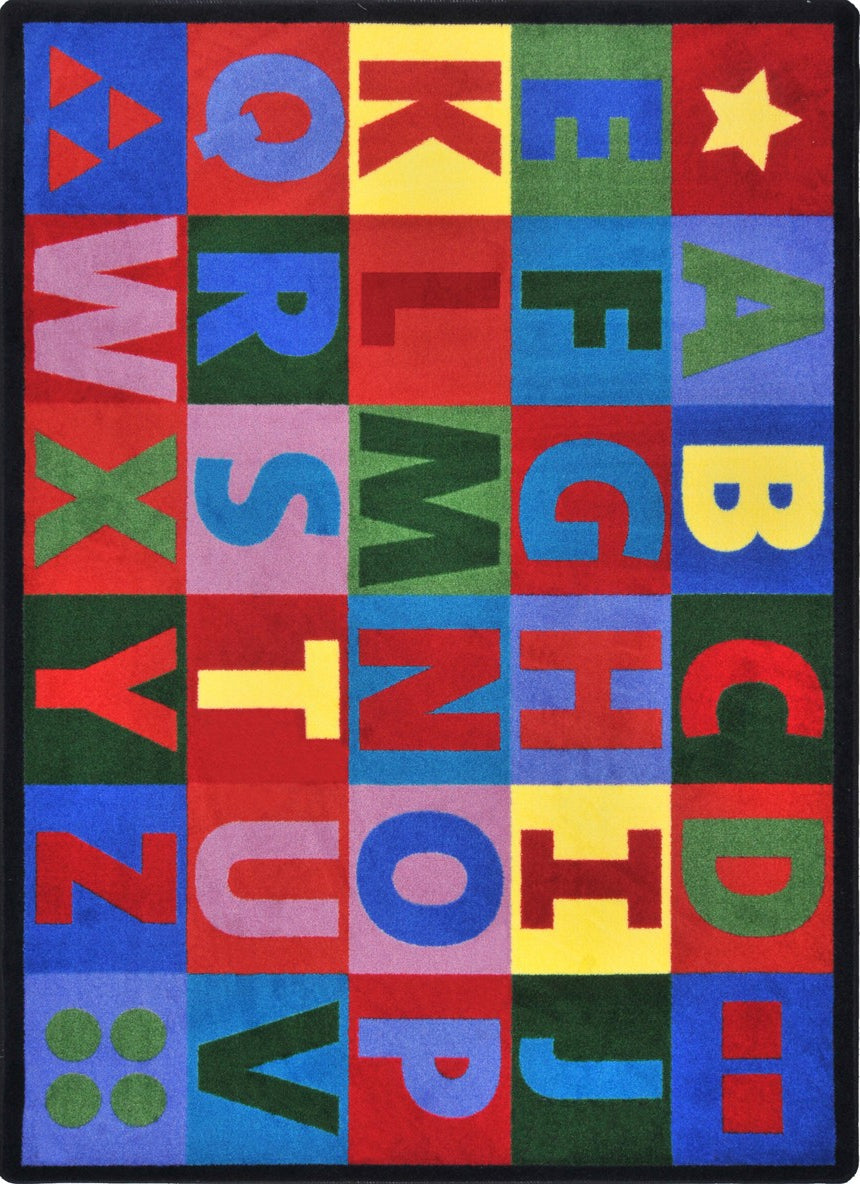 Joy Carpets Kid Essentials Oversize Alphabet Multi Area Rug