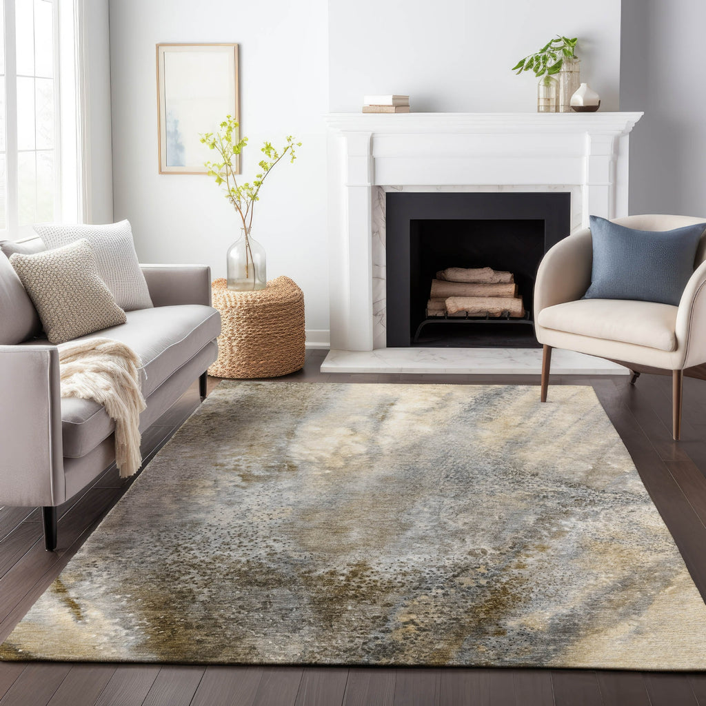 Dalyn Odyssey OY5 Taupe Machine Washable Area Rug Lifestyle Image Feature