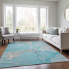 Dalyn Odyssey OY7 Teal Machine Washable Area Rug Lifestyle Image Feature