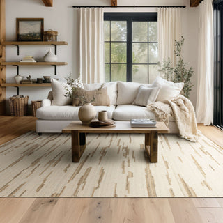 Karastan Forsyth Park Oyster Creek Ivory Beige Area Rug Corner Image
