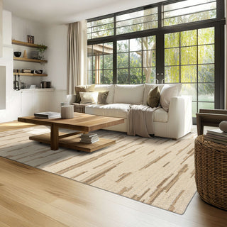 Karastan Forsyth Park Oyster Creek Ivory Beige Area Rug Corner Image