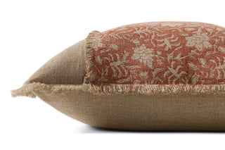 Loloi Pillow PLL0203 Orange / Natural Corner Image
