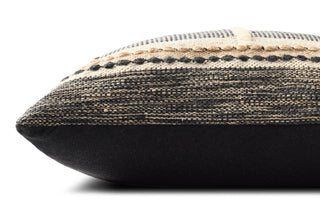 Loloi Pillow PLL0186 Black / Ivory Corner Image